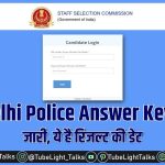 SSC Delhi Police Answer Key 2020