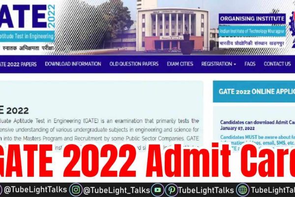 GATE 2022 Admit Card in hindi