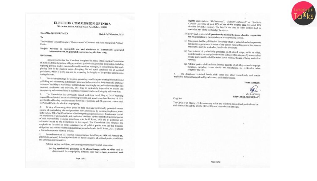 AI‑Generated Political Content Election Commission of India Issues Label‑Mandate for Campaigns