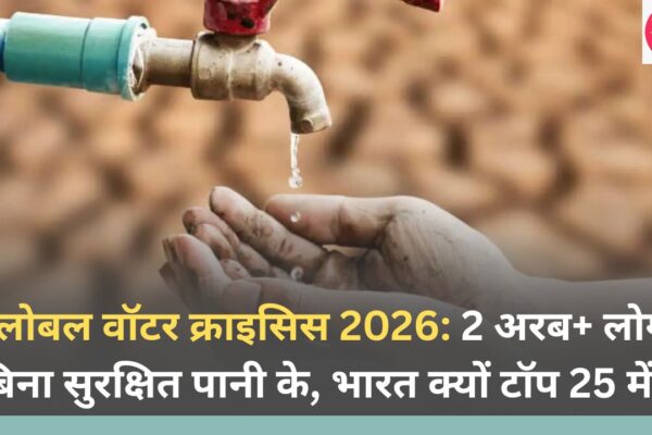 ग्लोबल वॉटर क्राइसिस 2026: 2 अरब+ लोग बिना सुरक्षित पानी के, भारत क्यों टॉप 25 में?