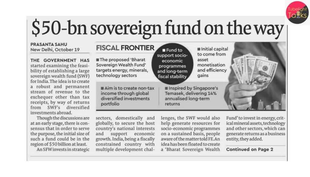 भारत का नया Bharat Sovereign Wealth Fund– क्यों, कैसे और क्या असर होगा?