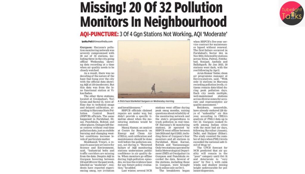 AQI-Puncture: 65% of Haryana’s Pollution Monitors Go Offline!