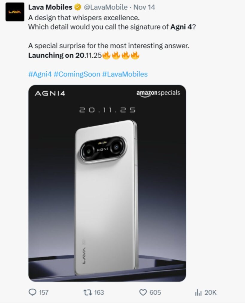 Lava Agni 4 Launching on November 20