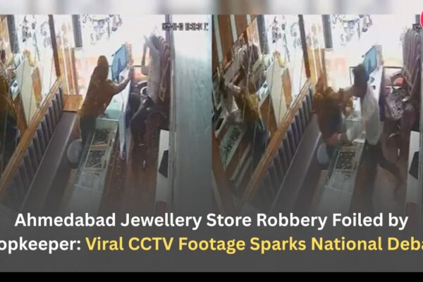 Ahmedabad Jewellery Store Robbery Foiled by Shopkeeper: Viral CCTV Footage Sparks National Debate