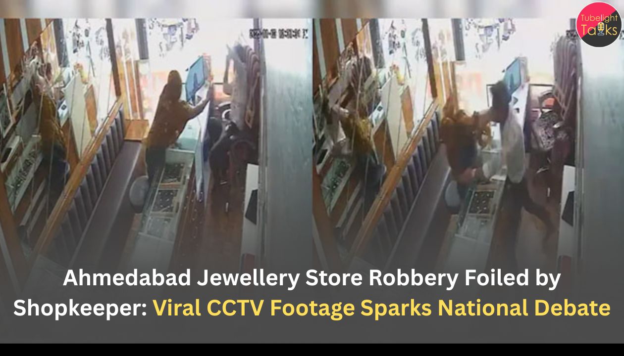Ahmedabad Jewellery Store Robbery Foiled by Shopkeeper: Viral CCTV Footage Sparks National Debate