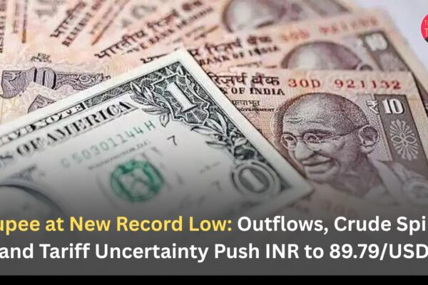 Rupee at New Record Low: Outflows, Crude Spike and Tariff Uncertainty Push INR to 89.79/USD