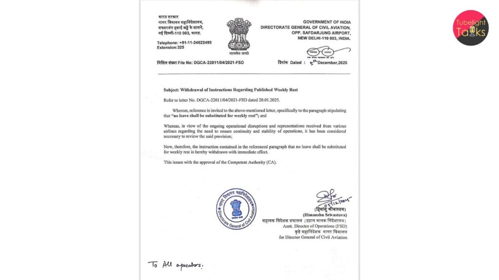 DGCA FDTL Rollback 2025