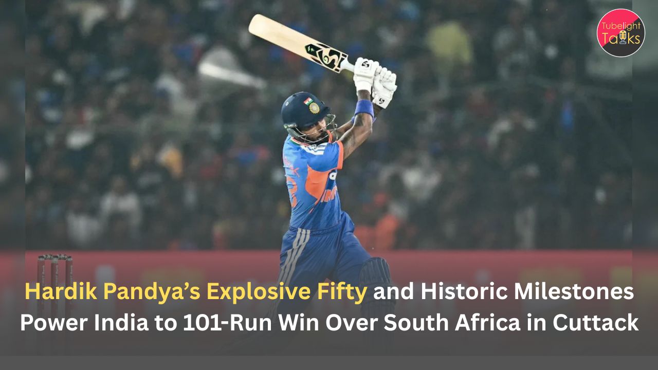 Hardik Pandya’s Explosive Fifty and Historic Milestones Power India to 101-Run Win Over South Africa in Cuttack