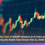 Sensex Slips, Nifty Dips: IT Selloff Deepens as AI Fears and Fed Rate-Cut Doubts Rattle Dalal Street (Feb 12, 2026)