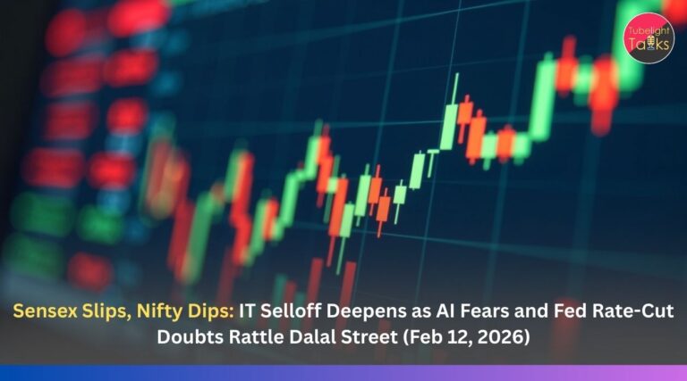 Sensex Slips, Nifty Dips: IT Selloff Deepens as AI Fears and Fed Rate-Cut Doubts Rattle Dalal Street (Feb 12, 2026)