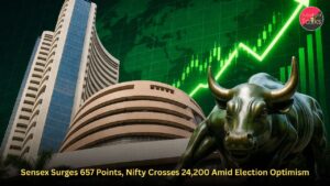Sensex Surges 657 Points, Nifty Crosses 24,200 Amid Election Optimism