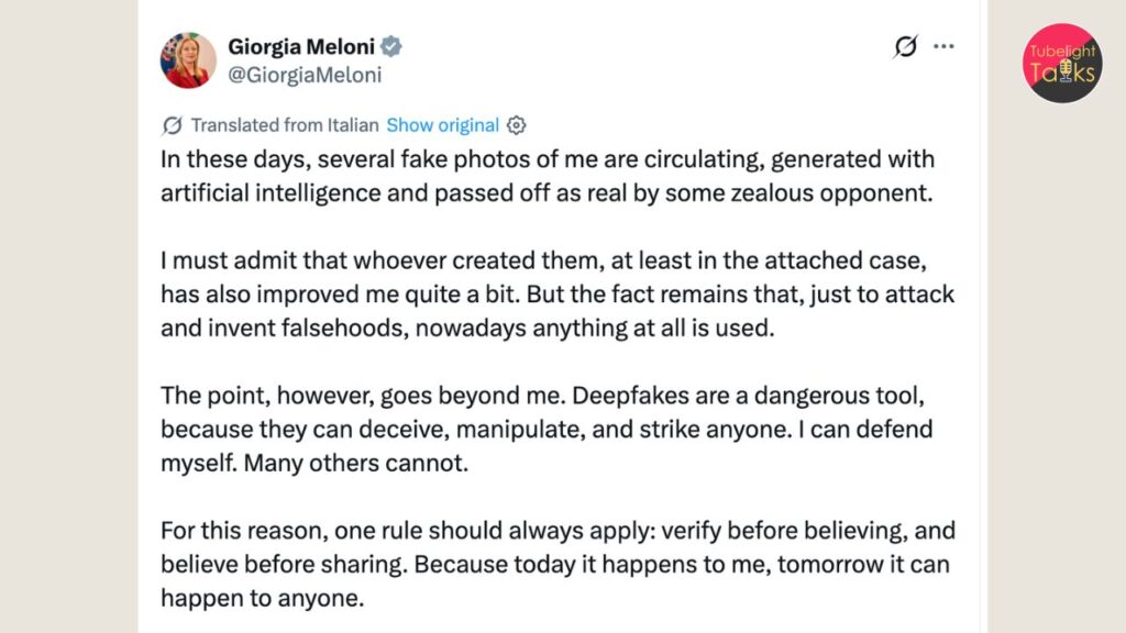 Meloni Deepfake Scandal: Italian PM Denounces Viral AI Photo as Political Attack