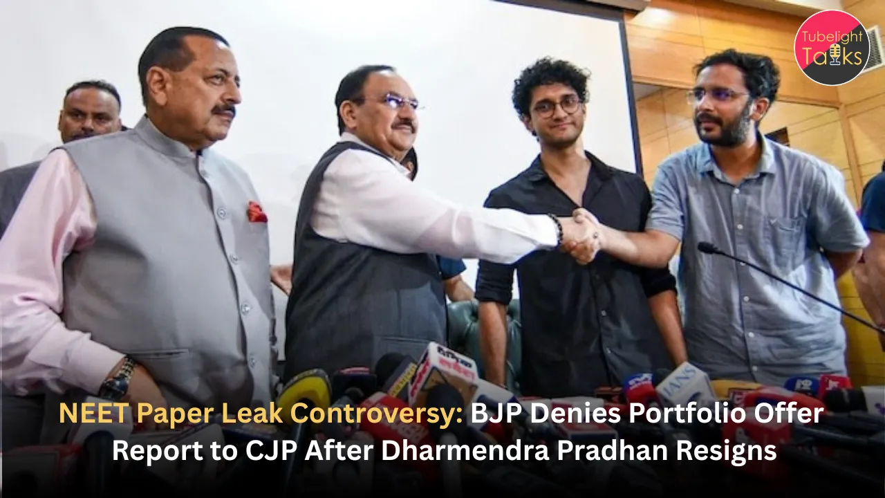 NEET Paper Leak Controversy BJP Denies Portfolio Offer Report to CJP After Dharmendra Pradhan Resigns