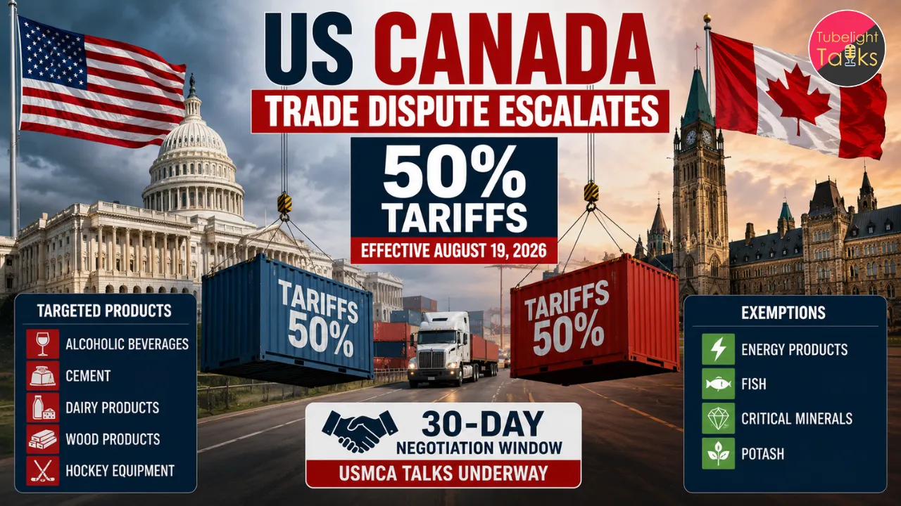 Shocking US Canada Trade Dispute Escalates with 50% Tariffs