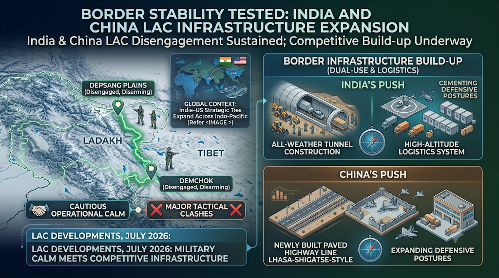 India China LAC disengagement and border infrastructure update 2026