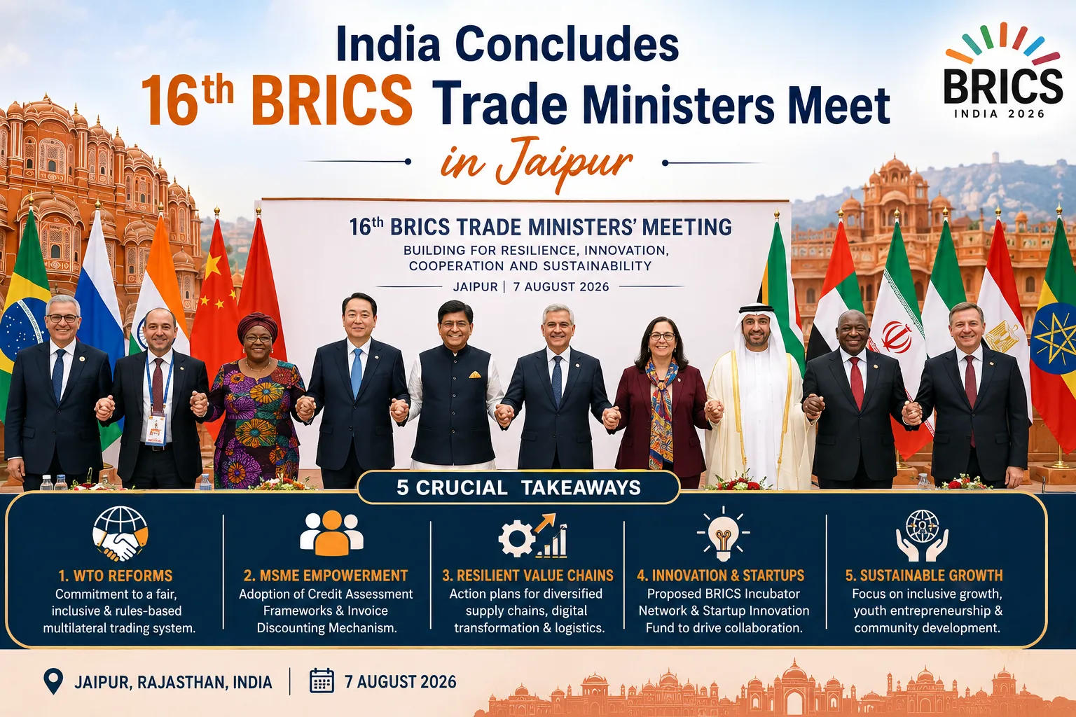India Concludes 16th BRICS Trade Ministers Meet in Jaipur