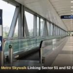 Noida Metro Skywalk connecting Sector 51 and Sector 52 metro stations.