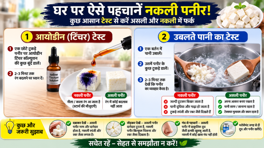 खाद्य सुरक्षा के तहत घर पर असली और नकली पनीर की पहचान करने की विधि