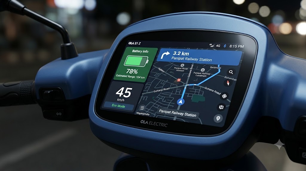 The smart dashboard interface of the new electric scooter