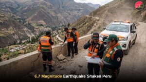 Civil defense teams monitor the region after a 6.7 magnitude earthquake shakes Peru