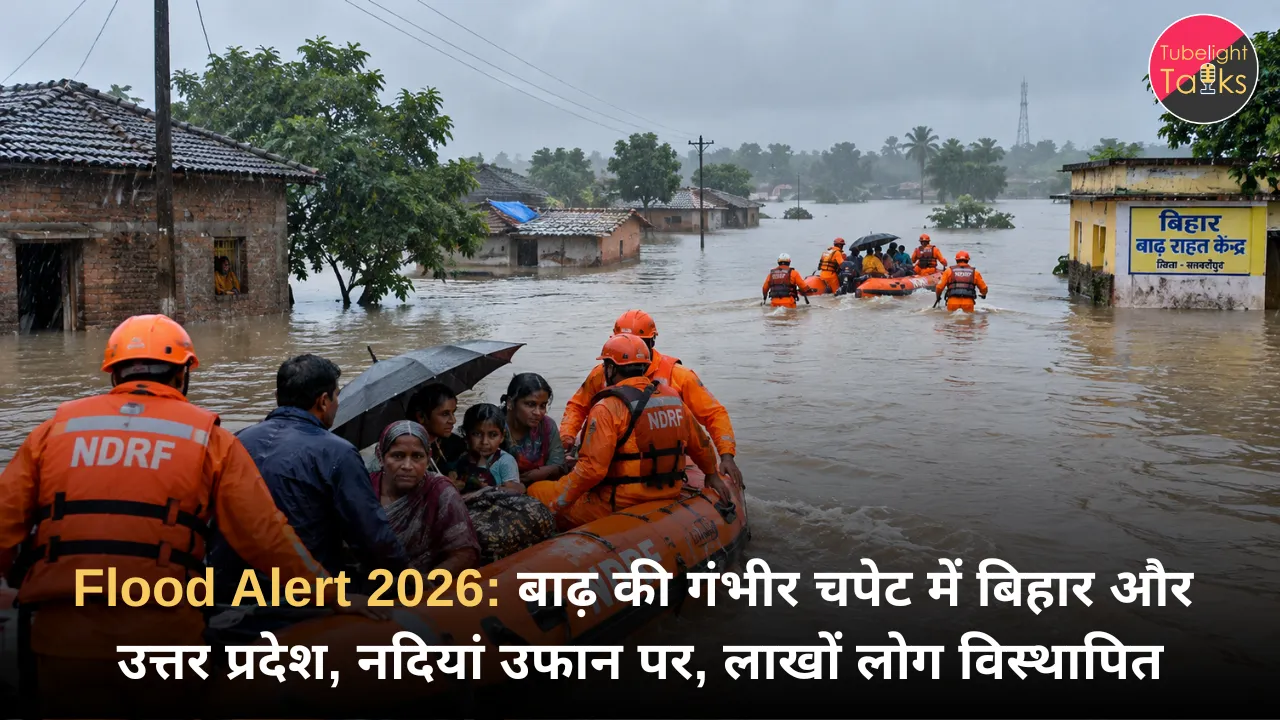 Flood Alert 2026 बाढ़ की गंभीर चपेट में बिहार और उत्तर प्रदेश