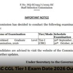 SSC CGL Exam Date 2026 Announced Tier 1 CBT Exam Schedule