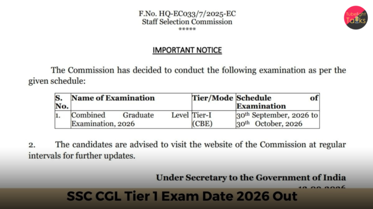 SSC CGL Exam Date 2026 Announced Tier 1 CBT Exam Schedule