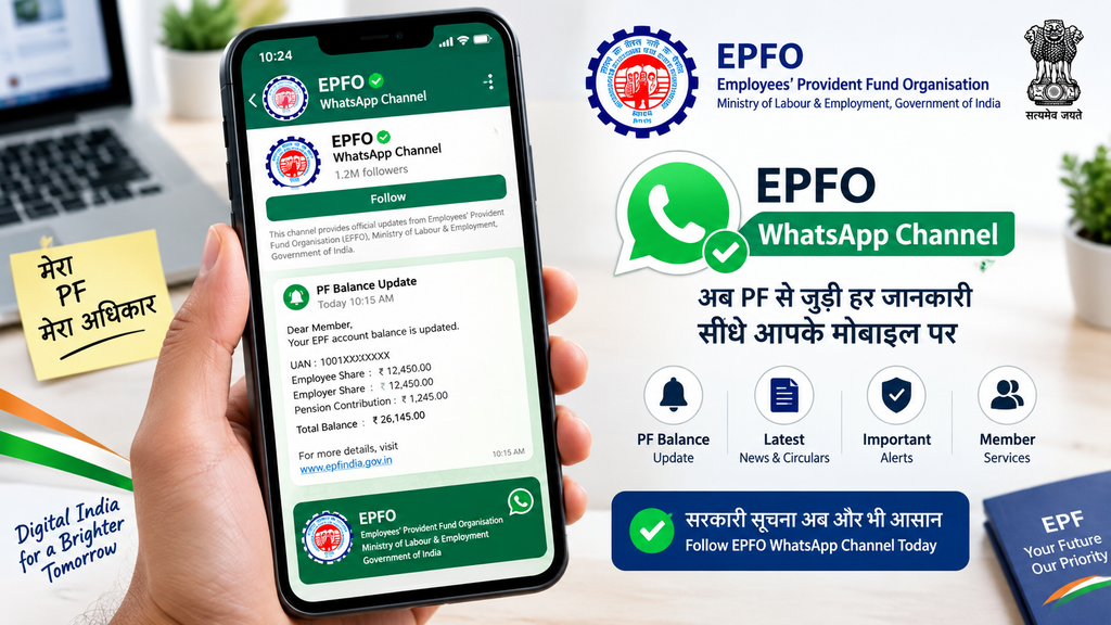 EPFO व्हाट्सएप सेवा पर पीएफ बैलेंस चेक करते हुए
