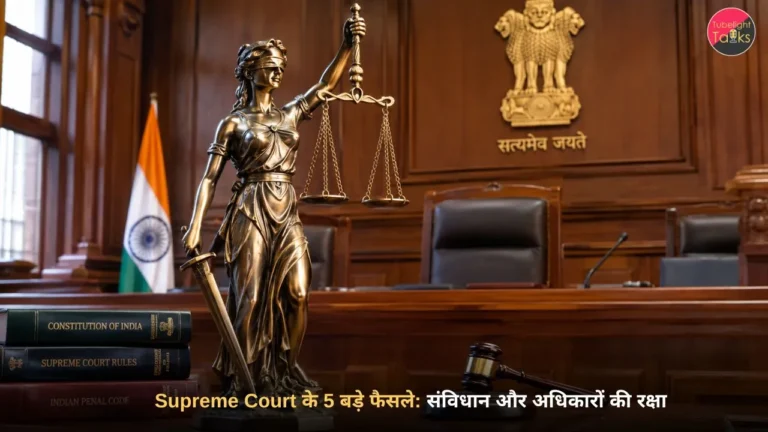Supreme Court में न्याय का प्रतीक और संवैधानिक पीठ