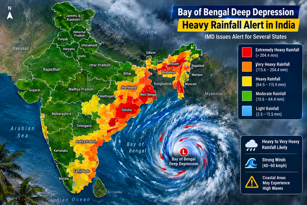 आज का मौसम IMD heavy rain alert map India