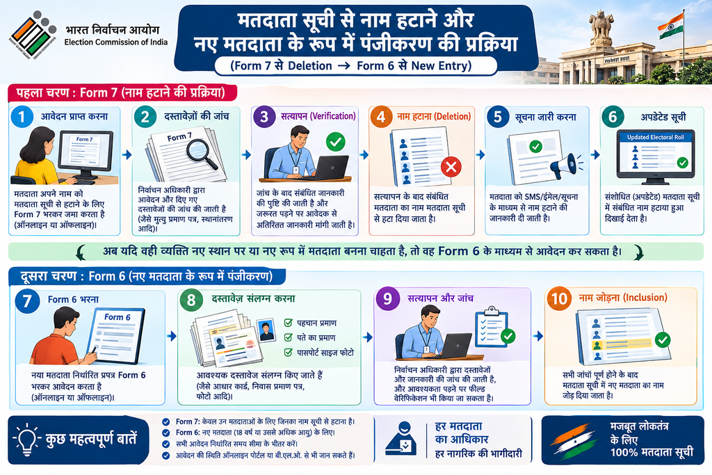 Uttarakhand Voter List 2026 फॉर्म 6 और फॉर्म 7 प्रक्रिया विवरण
